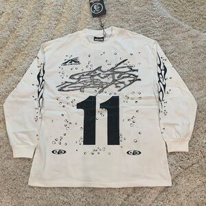 Hellstar White Long-Sleeve T-Shirt 11 Logo Men’s Size Large